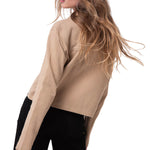 Camisa Manga Larga Mujer Waffle Knit Beige Cat