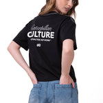 Polera Manga Corta Mujer Caterpillar Culture Negro