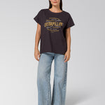 Polera Manga Corta Mujer Time Tested Negro Cat