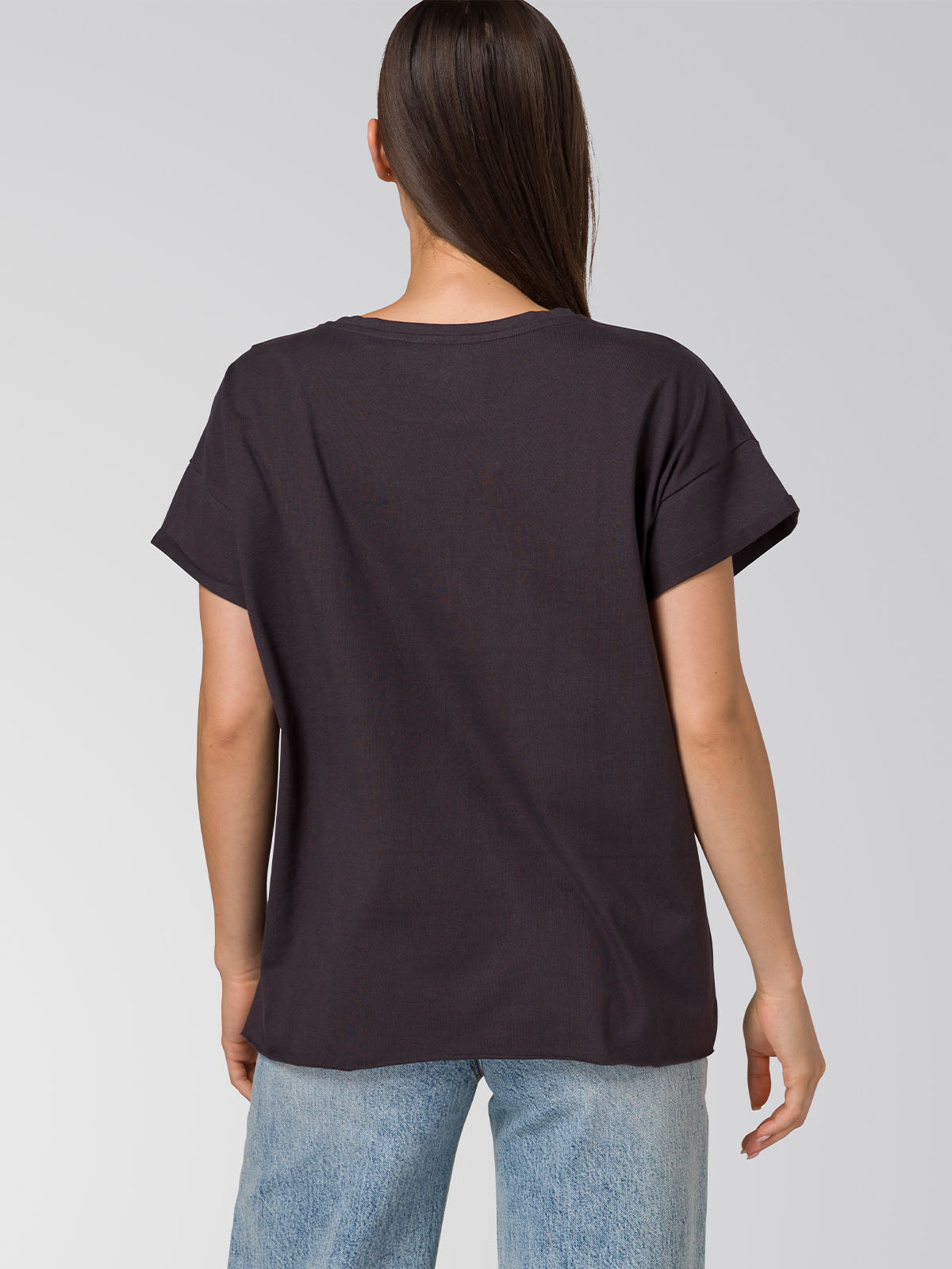 Polera Manga Corta Mujer Time Tested Negro Cat