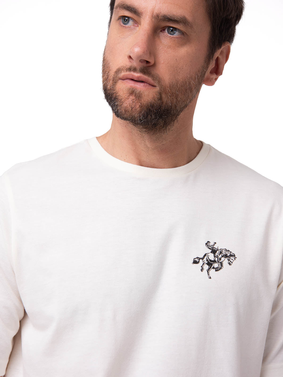 Polera Manga Corta Hombre Western Urban Blanco Cat