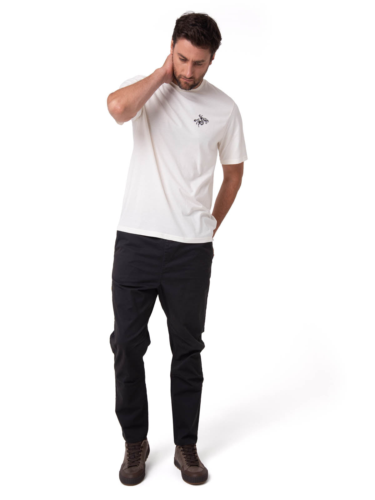 Polera Manga Corta Hombre Western Urban Blanco Cat