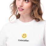 Polera Manga Corta Mujer Caterpillar Smiley Blanco