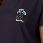 Polera Manga Corta Mujer Cross Stitch Azul Cat