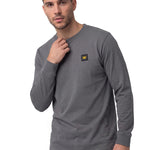 Polera Manga Larga Hombre Cat Patch Gris Cat