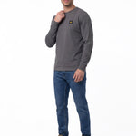 Polera Manga Larga Hombre Cat Patch Gris Cat