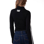 Polera Manga Larga Mujer Sporty Mock Neck Negro Cat