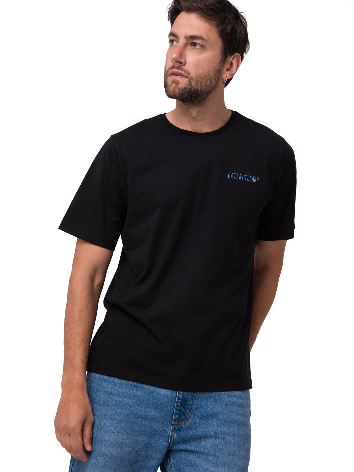 Polera Manga Corta Hombre Heritage Negro Cat