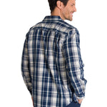 Camisa Manga Larga Hombre Poplin Azul CAT