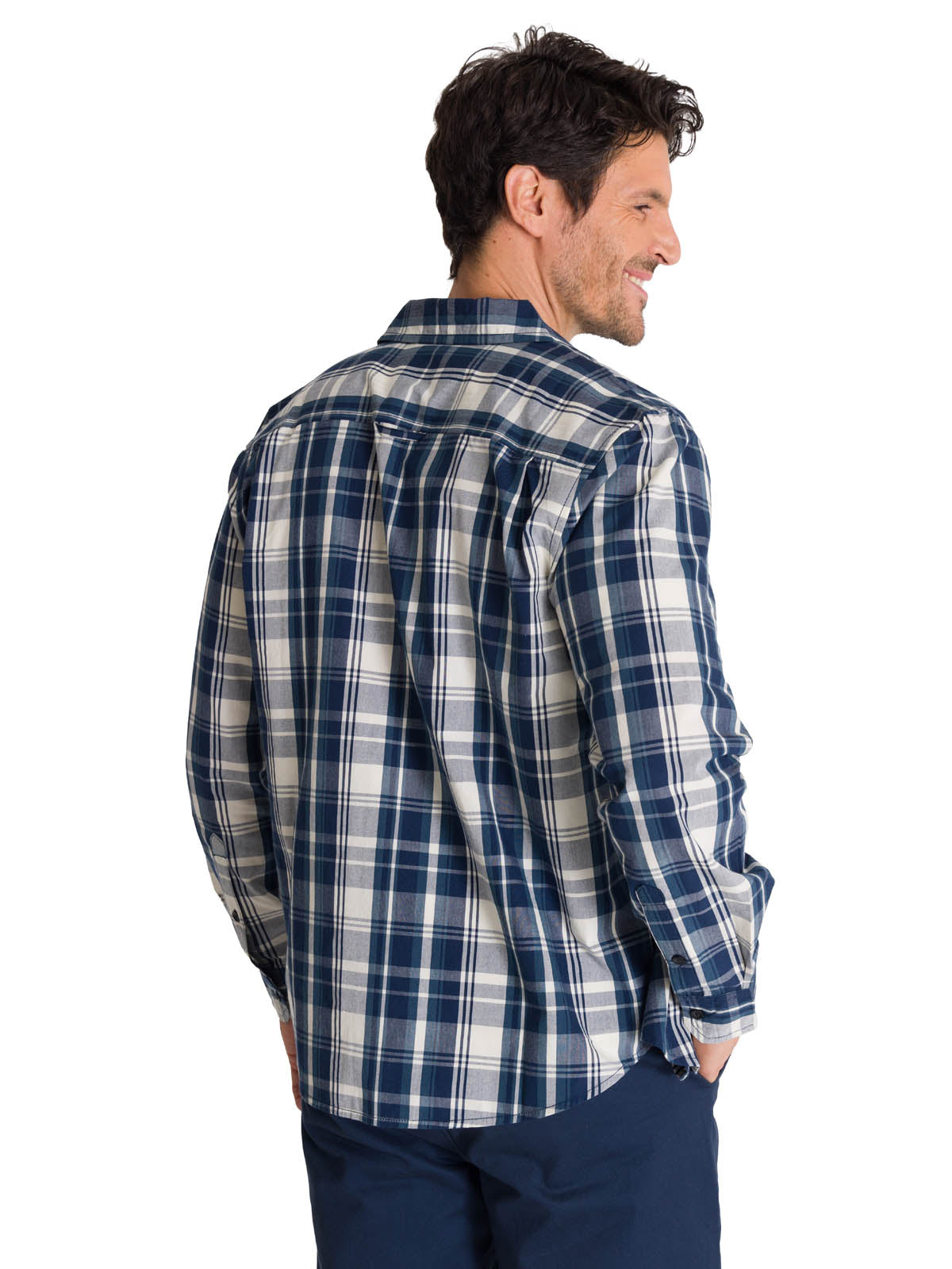 Camisa Manga Larga Hombre Poplin Azul CAT