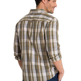 Camisa Manga Larga Hombre Poplin Oliva CAT