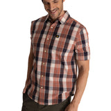 Camisa Manga Corta Hombre Plaid Poplin Terracota CAT