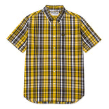 Camisa Manga corta Casual Hombre PLAID POPLIN S/S SHIRT Amarillo CAT