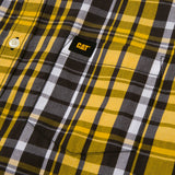 Camisa Manga corta Casual Hombre PLAID POPLIN S/S SHIRT Amarillo CAT