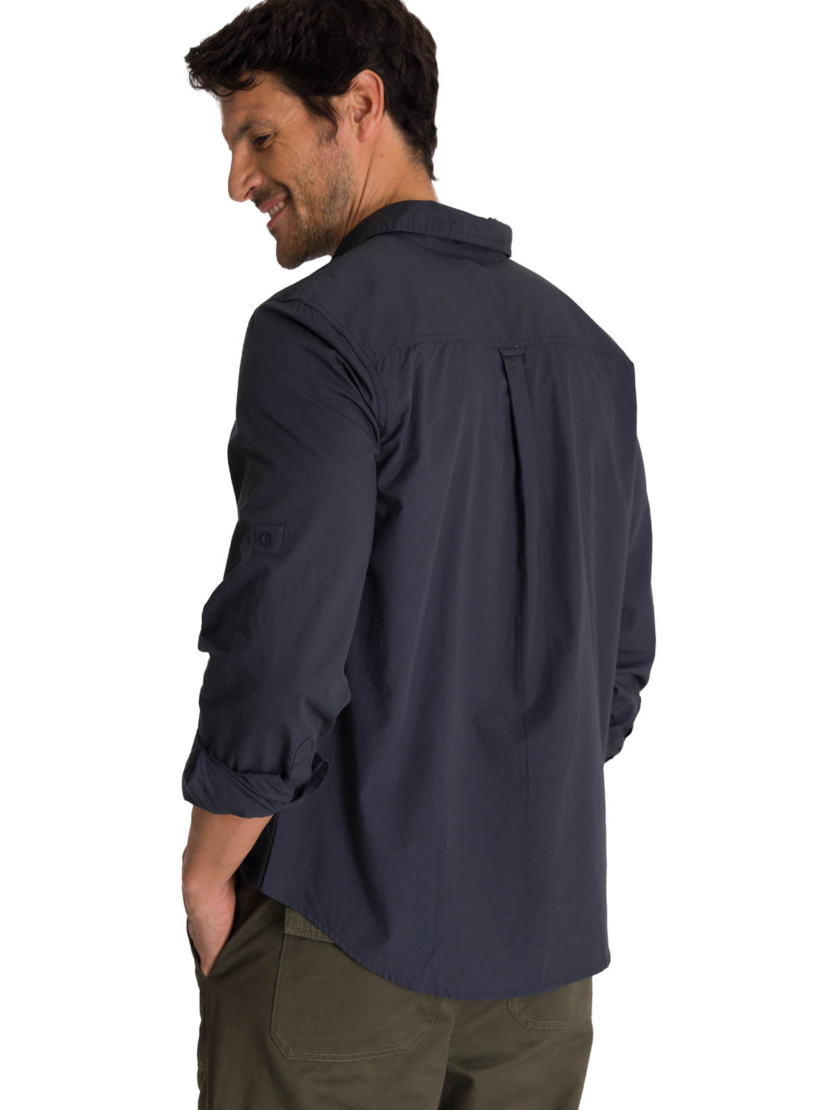 Camisa Manga Larga Hombre Convertible Azul Oscuro CAT