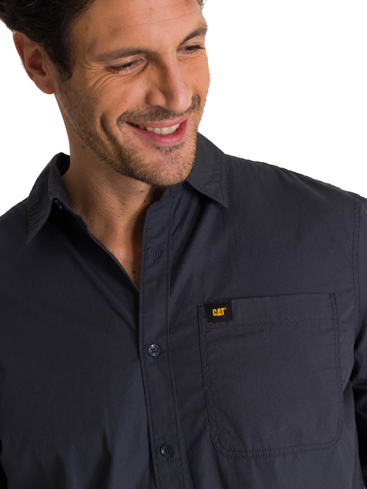 Camisa Manga Larga Hombre Convertible Azul Oscuro CAT