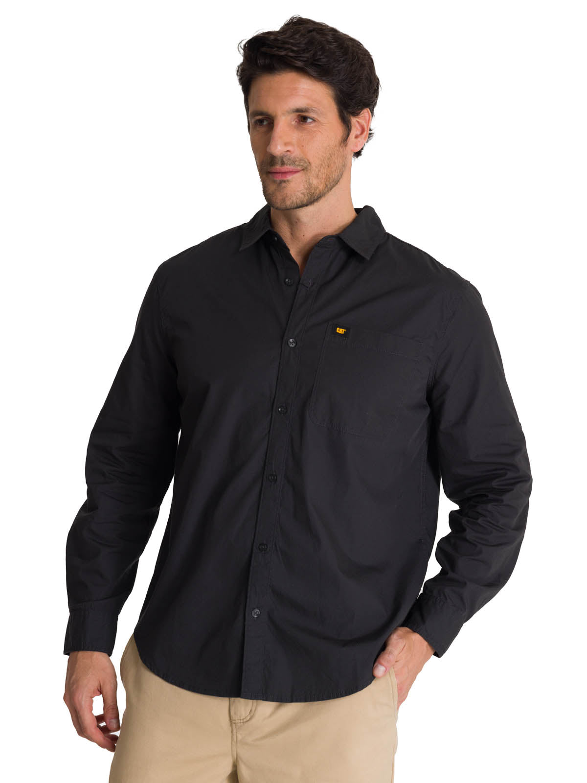 Camisa Manga Larga Hombre Convertible Negro CAT