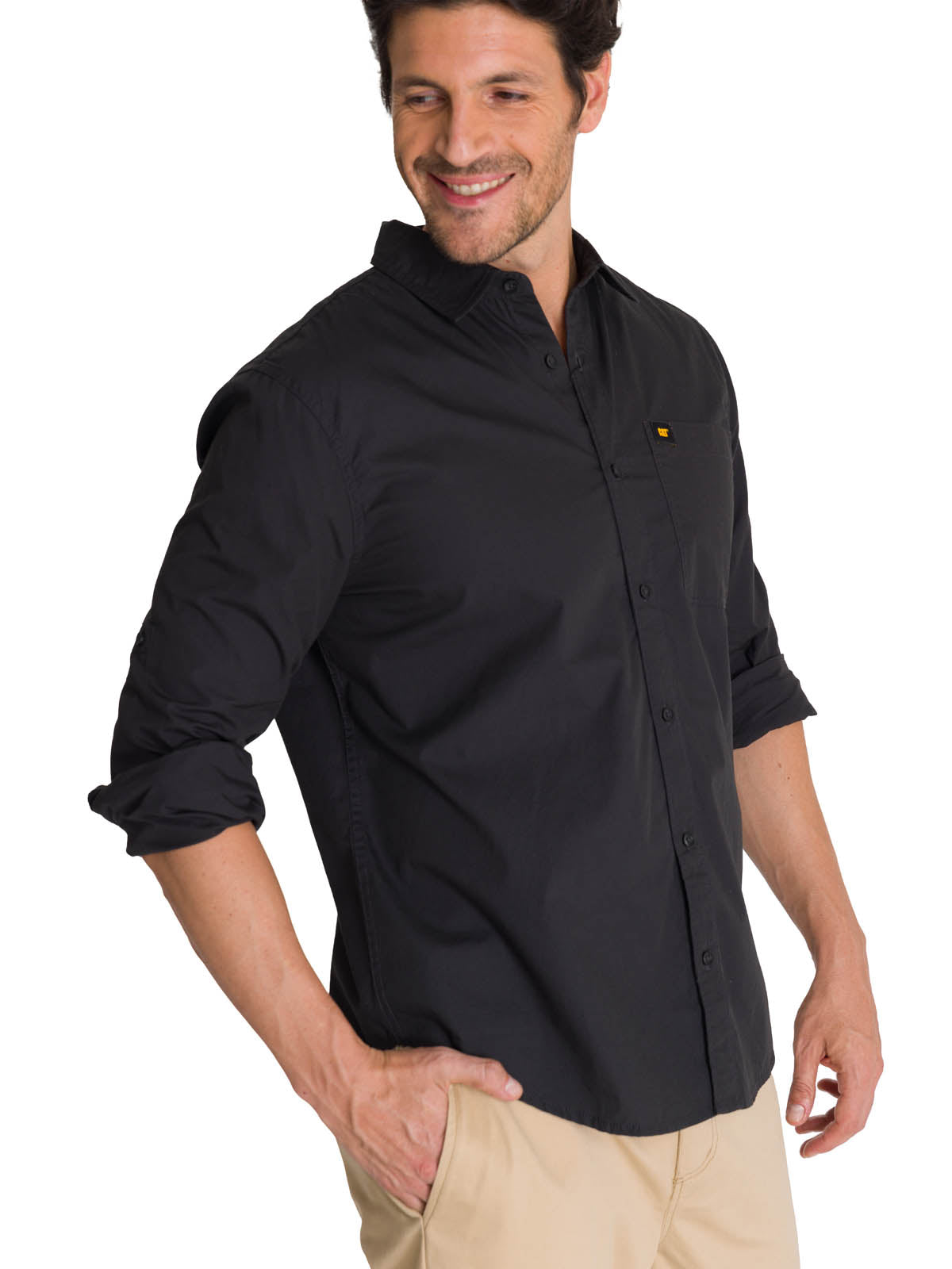 Camisa Manga Larga Hombre Convertible Negro CAT