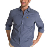 Camisa Manga Larga Hombre Convertible Azul Acero CAT