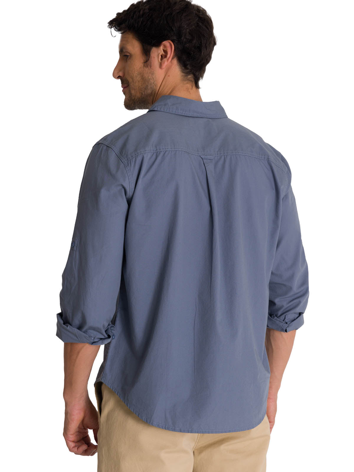 Camisa Manga Larga Hombre Convertible Azul Acero CAT