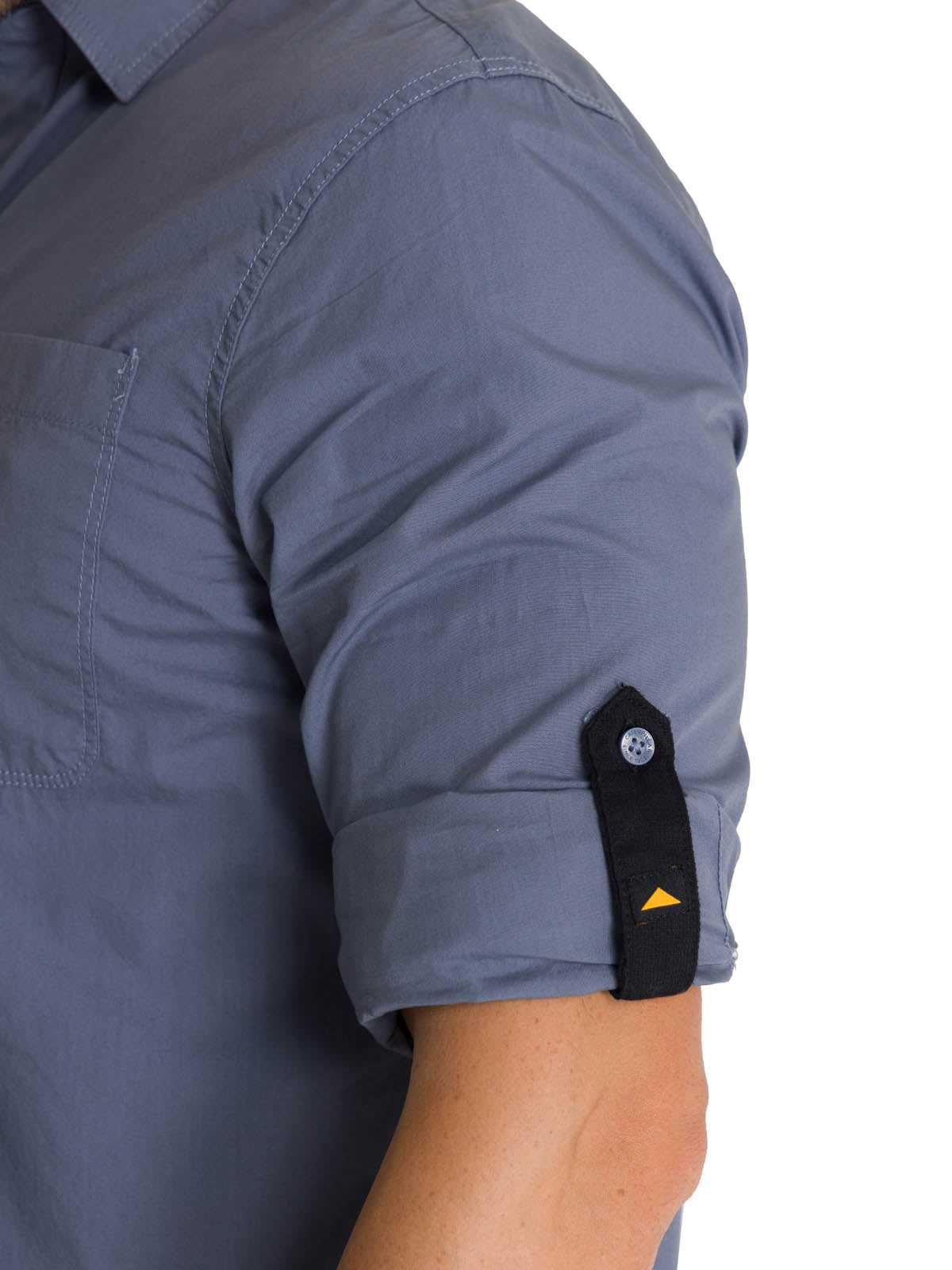 Camisa Manga Larga Hombre Convertible Azul Acero CAT