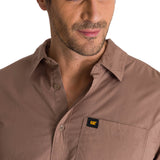 Camisa Manga Larga Hombre Convertible Café CAT
