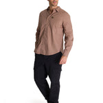 Camisa Manga Larga Hombre Convertible Café CAT