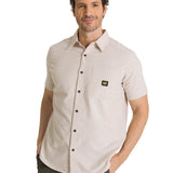Camisa Manga Corta Hombre Oxford Relaxed Beige CAT