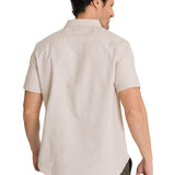 Camisa Manga Corta Hombre Oxford Relaxed Beige CAT