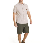 Camisa Manga Corta Hombre Oxford Relaxed Beige CAT