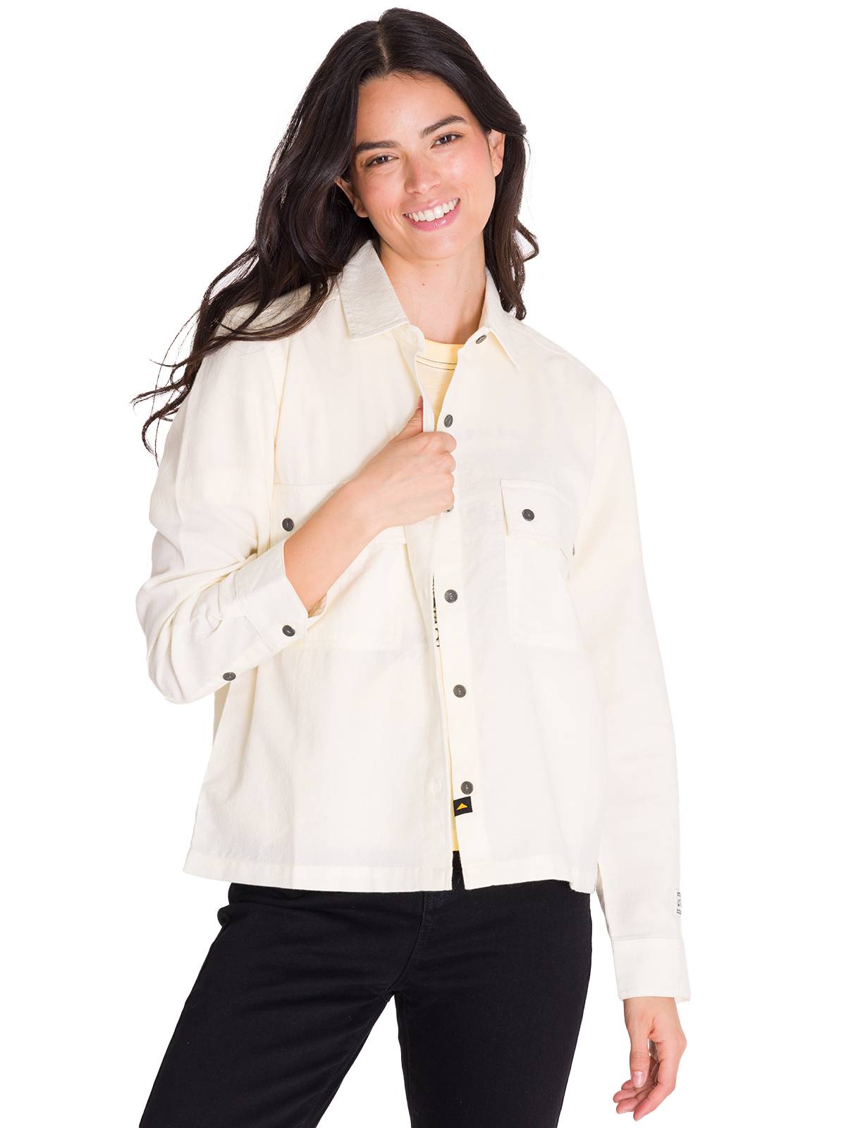 Camisa Manga Larga Mujer Heritage Uniform Boxy L/S Vainilla Cat