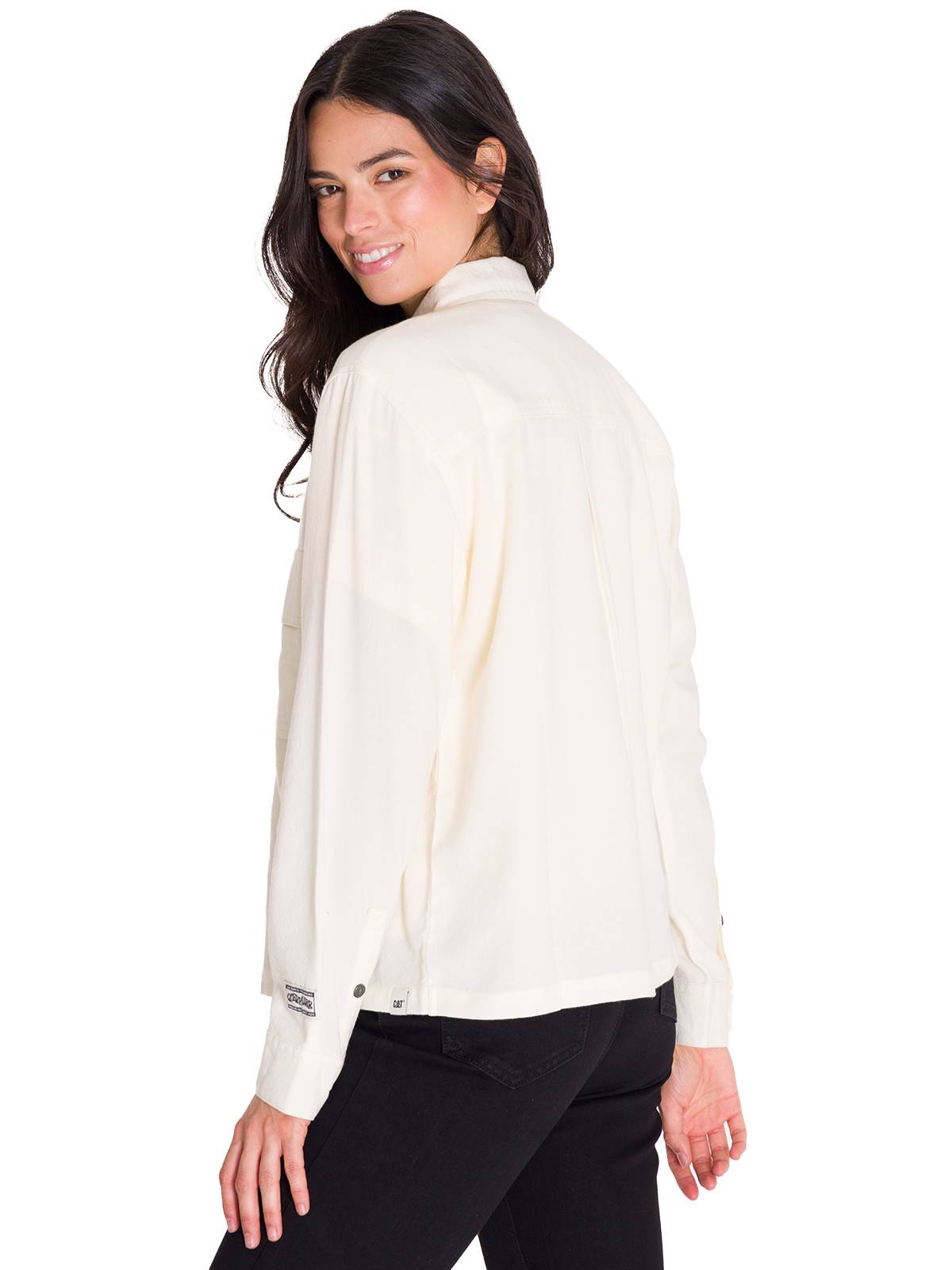 Camisa Manga Larga Mujer Heritage Uniform Boxy L/S Vainilla Cat