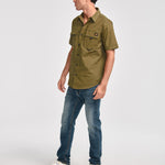 Camisa Manga corta Casual Hombre UTILITY S/S SHIRT Verde CAT