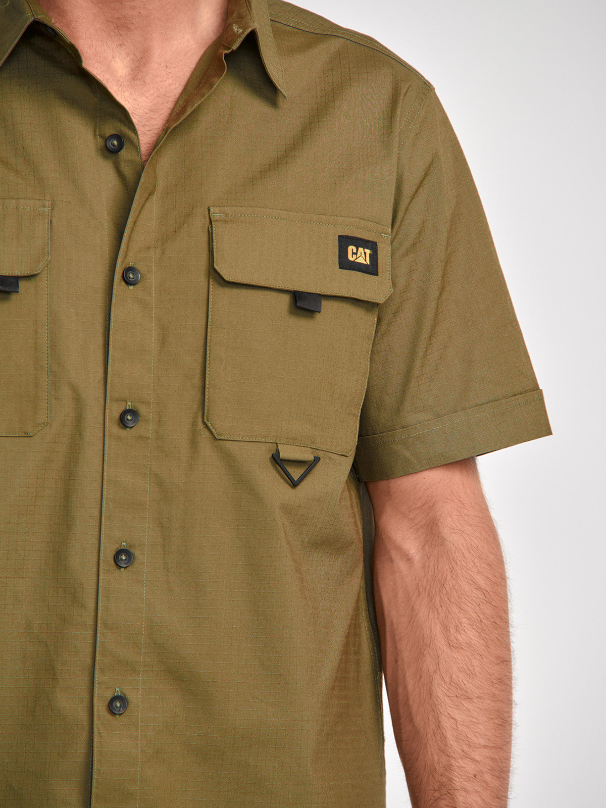 Camisa Manga corta Casual Hombre UTILITY S/S SHIRT Verde CAT