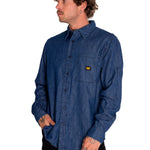Camisa Manga Larga Casual Hombre Denim L/S Shirt Gris Cat
