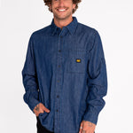 Camisa Manga Larga Casual Hombre Denim L/S Shirt Gris Cat
