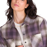 Camisa Manga Larga Mujer Flannel Relaxed Lila L/S Cat