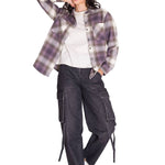 Camisa Manga Larga Mujer Flannel Relaxed Lila L/S Cat