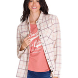 Camisa Manga Larga Mujer Flannel Relaxed L/S Rosa Pálido Cat