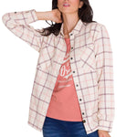 Camisa Manga Larga Mujer Flannel Relaxed L/S Rosa Pálido Cat