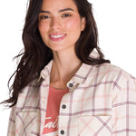 Camisa Manga Larga Mujer Flannel Relaxed L/S Rosa Pálido Cat