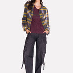 Camisa Manga Larga Mujer Flannel Relaxed L/S Púrpura Cat