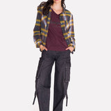 Camisa Manga Larga Mujer Flannel Relaxed L/S Púrpura Cat