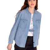 Blusa Manga larga Casual Mujer CHAMBRAY RELAXED L/S SHIRT Azul claro CAT