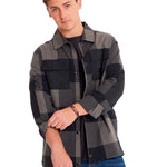 Camisa Manga larga Casual Hombre FLANNEL SNAP FRONT SHIRT JACKET Negro CAT