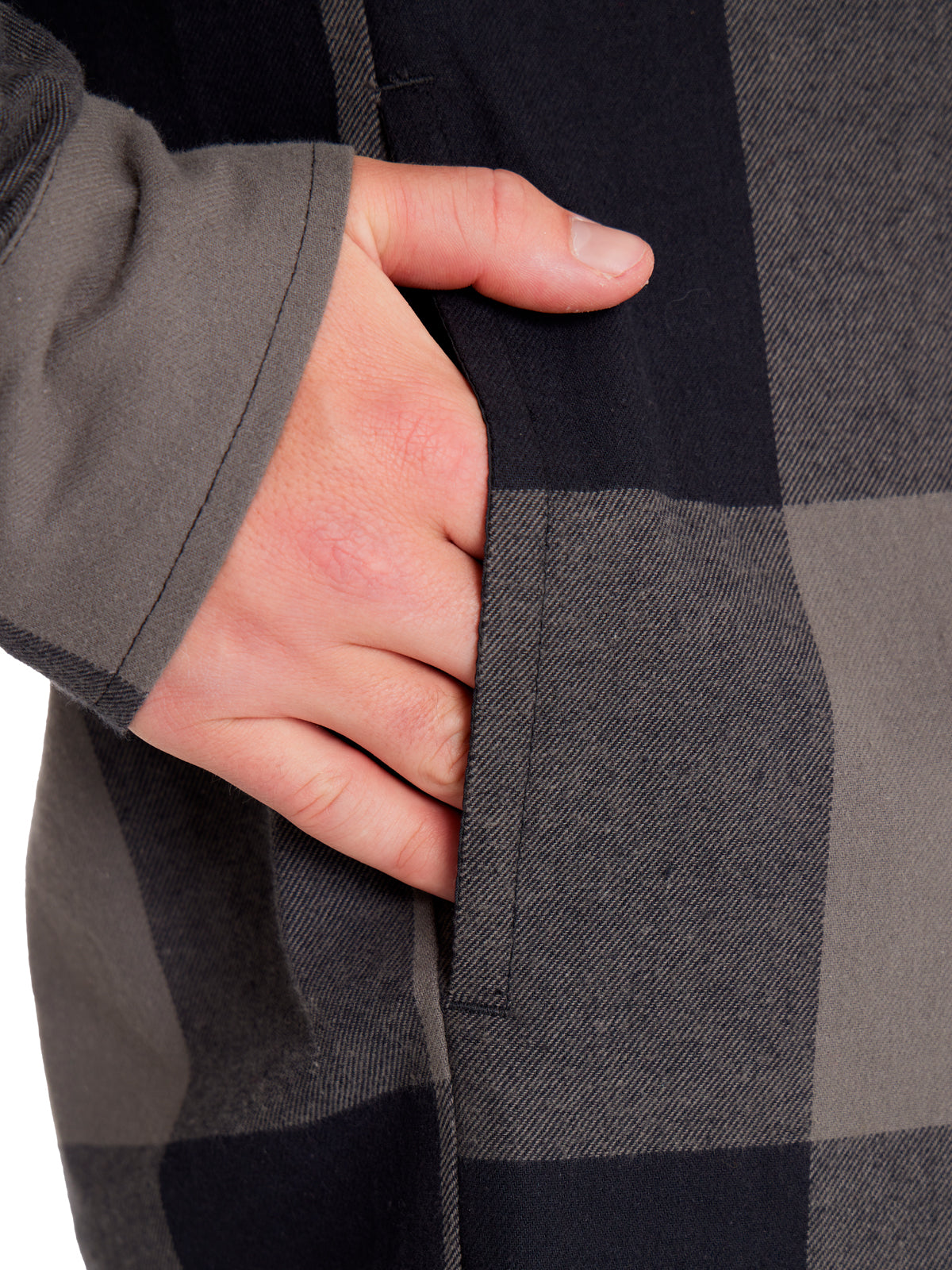 Camisa Manga larga Casual Hombre FLANNEL SNAP FRONT SHIRT JACKET Negro CAT