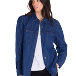 Camisa Manga Larga Casual Mujer DENIM RELAXED L/S Azul Cat