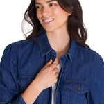 Camisa Manga Larga Casual Mujer DENIM RELAXED L/S Azul Cat