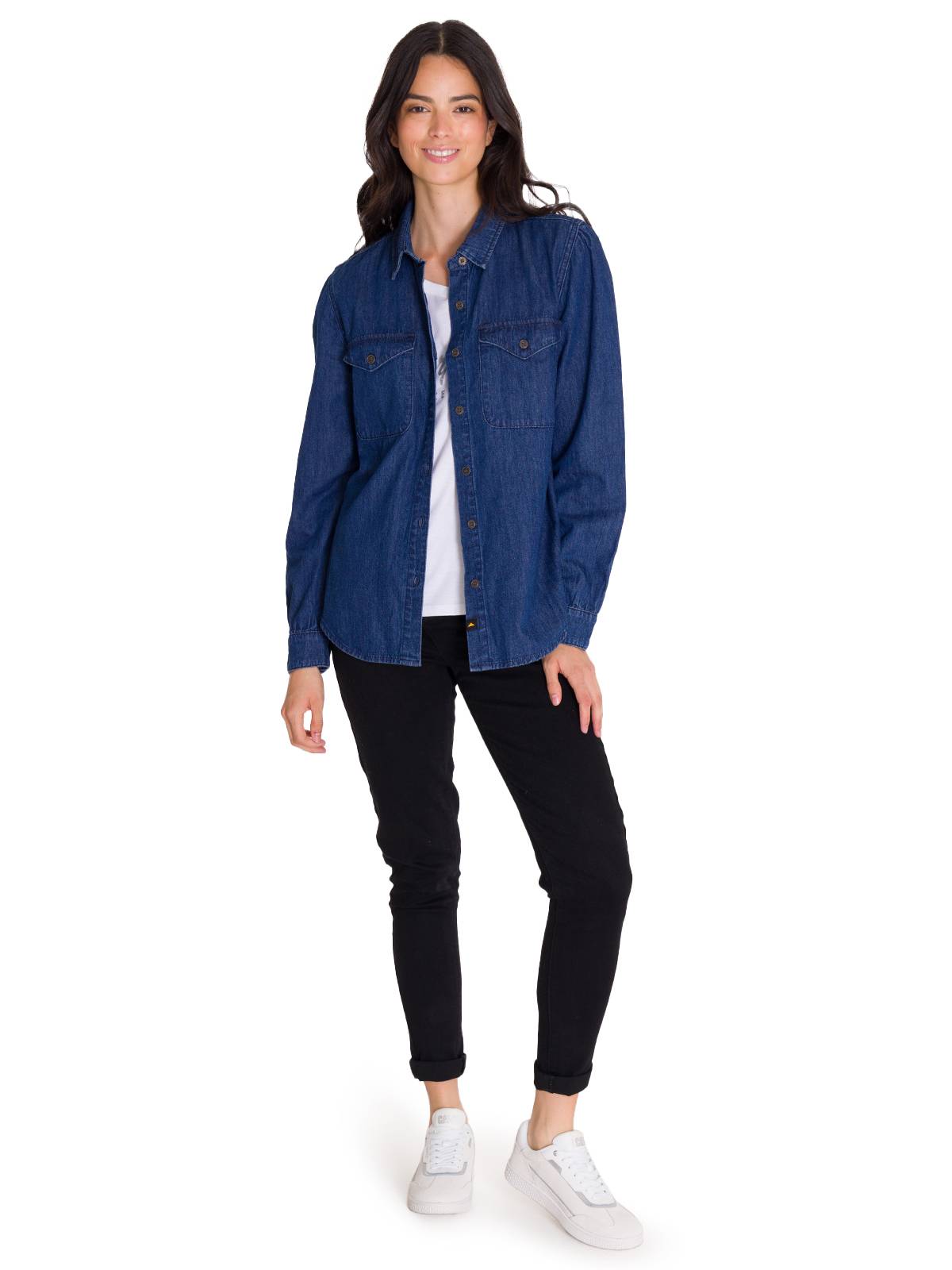 Camisa Manga Larga Casual Mujer DENIM RELAXED L/S Azul Cat