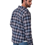 Camisa Manga Larga Hombre Classic Flannel Azul Cat
